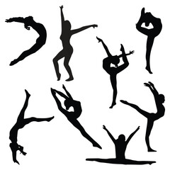 Female Gymnastics Silhouette Bundle