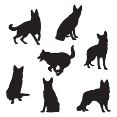 German Shepherd Dog Silhouette Bundle