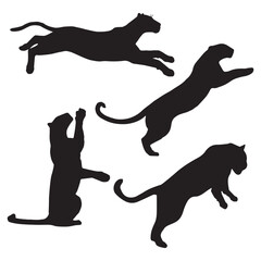 Leopard Silhouette Vector Illustration Bundle