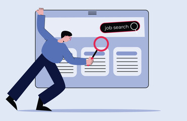 man is looking for job vacancies online