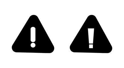 Exclamation danger sign. attention sign icon set. Hazard warning attention sign