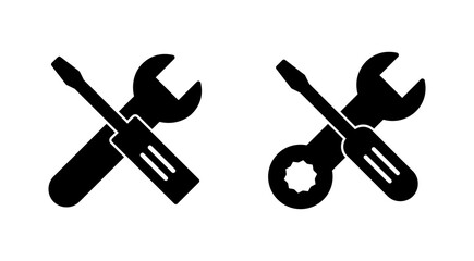 Repair tools icon set. tool icon vector. setting icon vector. Wrench and screwdriver. support, Service