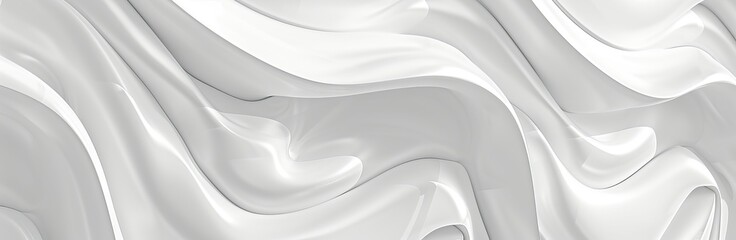 Obraz premium 3D Abstract Wavy Modern Pattern Background, Seamless Trendy White Background