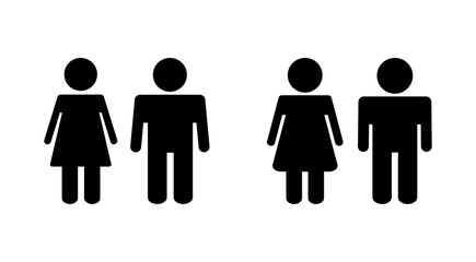 Man and woman icon set. male and female symbol