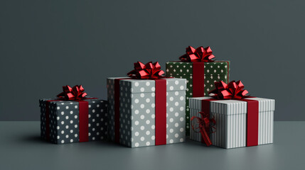 Obraz premium Photo of Group of Wrapped Presents on Table