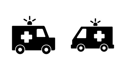 Ambulance icon set. ambulance truck icon vector. ambulance car