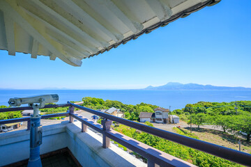 初夏の竹崎城址展望台から見た景色 佐賀県太良町 The view from the Takezaki Castle ruins observation deck in early summer. Saga Pref, Tara town.