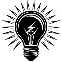 light bulb icon silhouette vector illustration