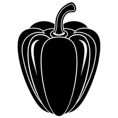 red bell pepper silhouette vector illustration