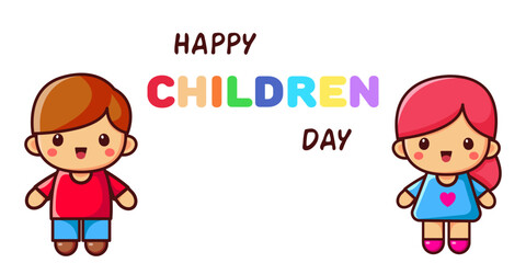 Happy Childrens Day Poster. Vector illustration