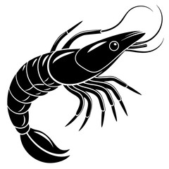 shrimp silhouette vector illustration