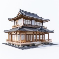 Fototapeta premium 3d rendering of classic house on white background