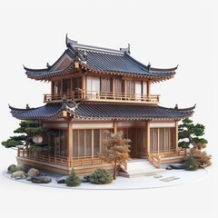 Fototapeta premium 3d rendering of classic house on white background