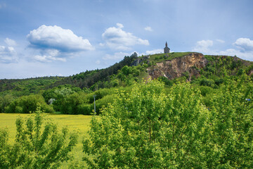 Fototapeta premium Historic roman church on the hill in Drazovce,Slovakia.