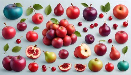 purple maroon fruits in pile apple cherry 2