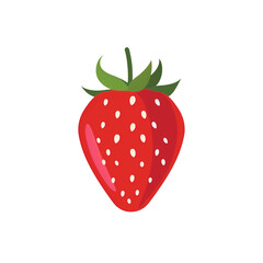 A Single Graphic Icon Strawberry with a Transparent Background PNG