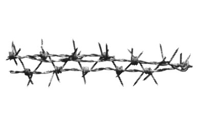 barbed wire grunge halftone collage design element