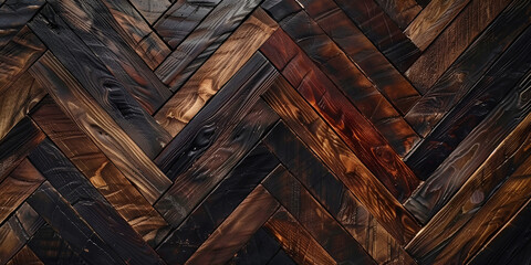 Wood marquetry wall parquet, abstract pattern background, Generative illustration
