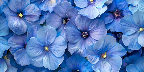 Close up of blue flowers in the garden. Nature background with blue flowers. 
