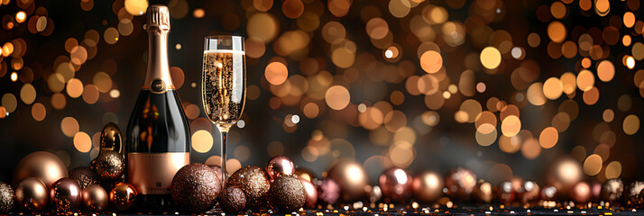 New Year's Eve Stock Photo: Minimal Design, Empty Canvas, Gold and Silver Colors