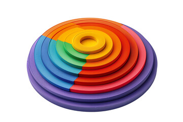 3D rendering of a colorful segmented circle.