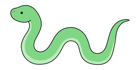 Naklejka premium 蛇のベクターイラスト。干支、十二支、へび、年賀 