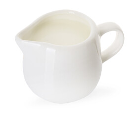 Jug of fresh milk isolated on white