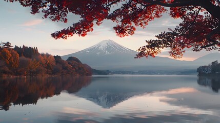 beautiful mountain fairy tale landscape in autumn
