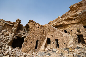 Panoramic view of Berber mountain village Ghomrassen in southern Tunisia