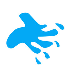 Blue water splash