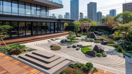 Obraz premium Zen Garden. A Sanctuary of Tranquil Beauty and Balance