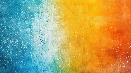White, Green, Blue, Orange, Yellow Gradient: Grungy Retro Texture with Bright Glow
