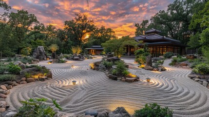 Zen Garden. A Sanctuary of Tranquil Beauty and Balance