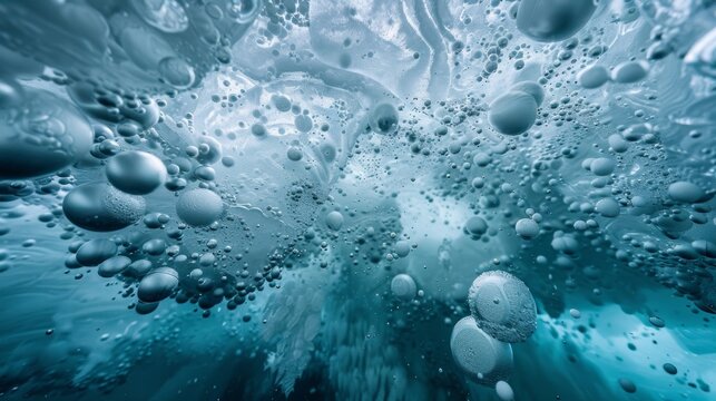 A stunning contrast of frozen and fluid as bubbles of ane swirl beneath a sheet of ice in the lakes depths.