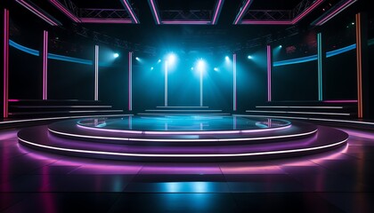 3D rendering of an empty stage.