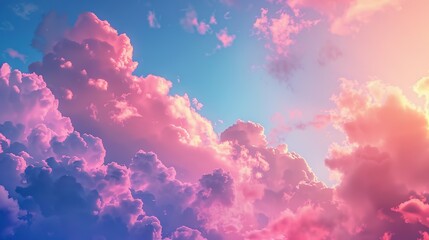 Morning sky at sunrise with soft pink clouds and yellow tones.