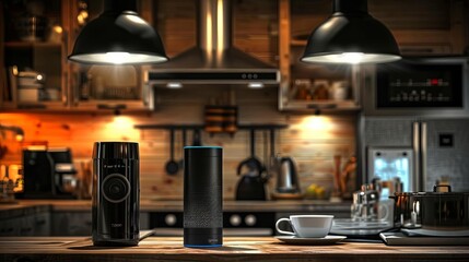 A smart speaker controlling various home appliances through voice commands