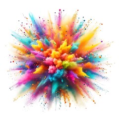 bright colorful holi paint color powder festival explosion burst isolated white background
