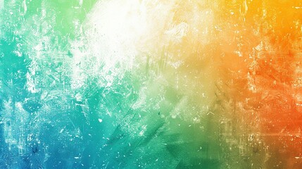 Fototapeta premium Rough Retro Background: White, Green, Blue, Orange, Yellow Grainy Noise Gradient
