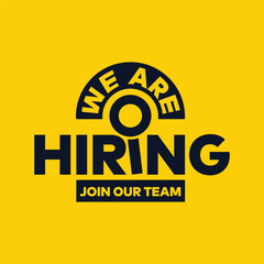 Fototapeta premium We are hiring 3d text logo for hunting employee. Colorful modern typography for hiring template. Job opportunity announcement.