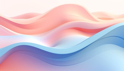 This is an abstract image of blue and pink waves.