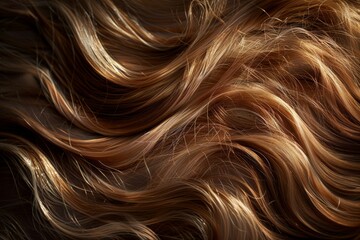 Naklejka premium The image is of a woman's long, curly hair