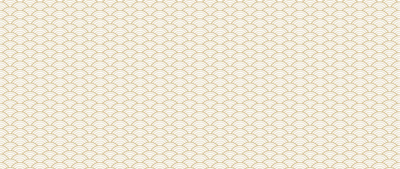 Japanese background with hand drawn line wave pattern vector. Abstract template with geometric pattern. Ocean sea backdrop layout design in oriental style. Chinese cloud elements.