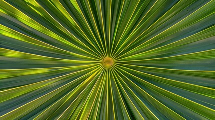 Obraz premium Striped Palm Leaf With An Abstract Green Texture, Evoking A Tropical And Vibrant Feeling, High Quality