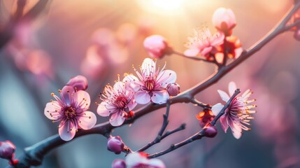 Stunning Blurred Spring Background Showcasing Blooming Nature, High Quality