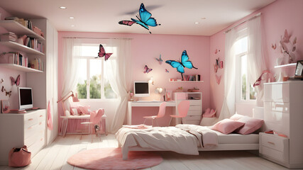 digital art, distant perspective, garden, ocean, bright blue sky, surreal instagram story