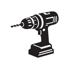 Hand Drill machine black icon on white background