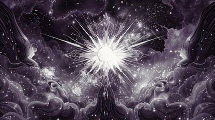 A timelapse sequence showing a star going supernova and expanding