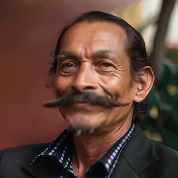 man with a thick mustache shouted