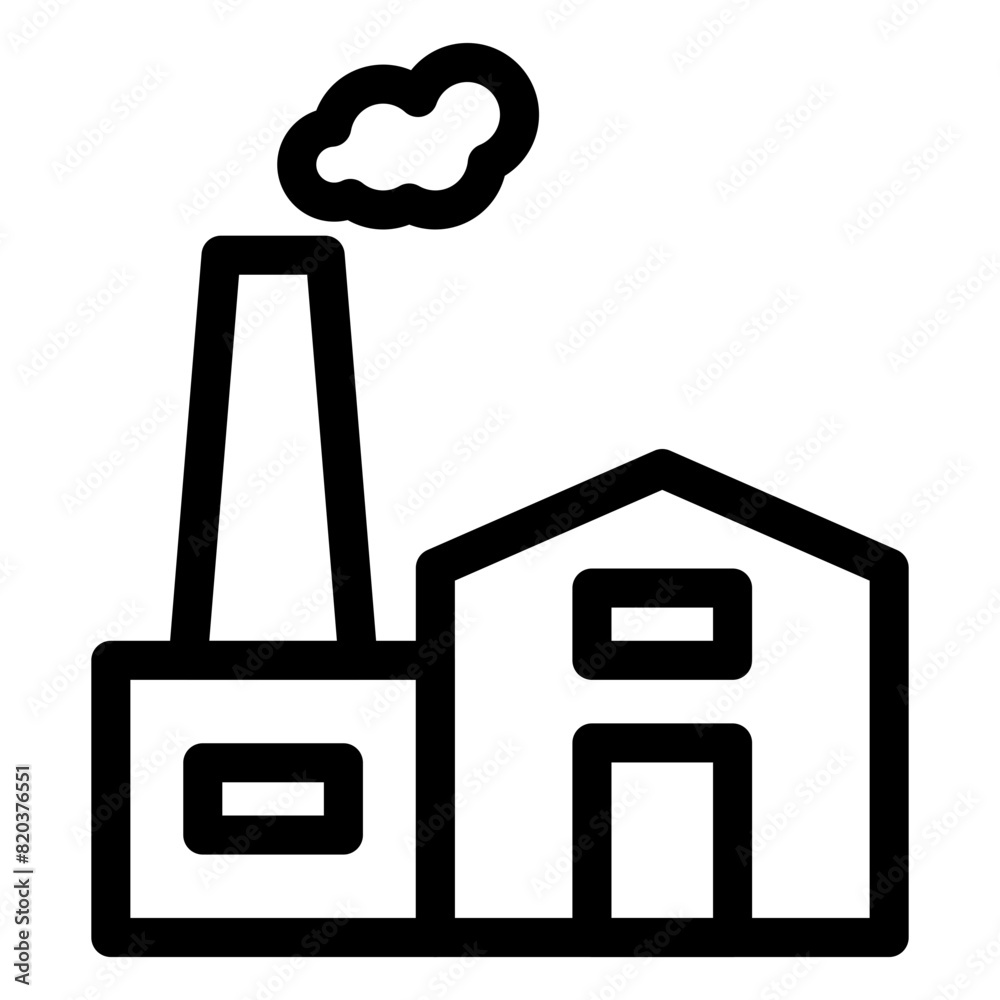 Sticker factory pollution icon